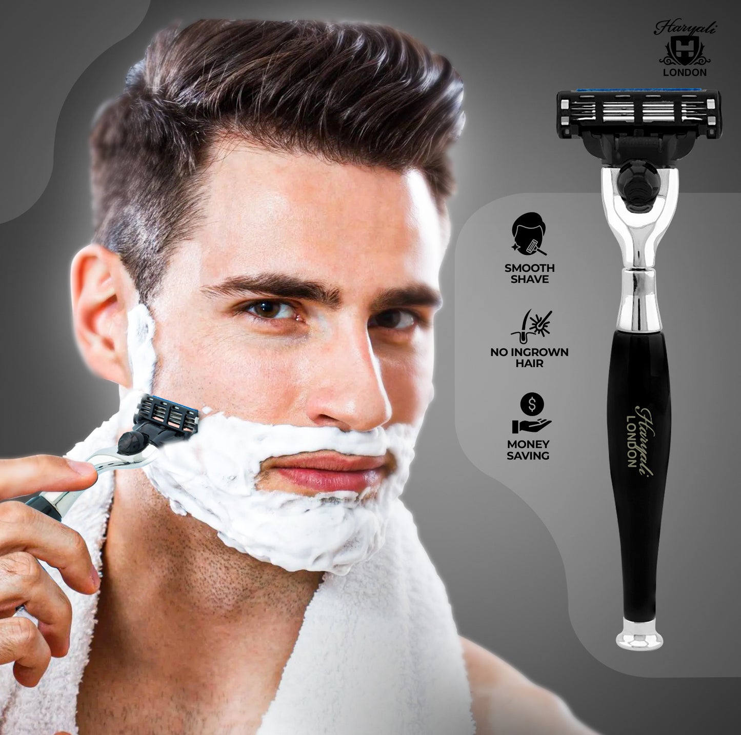 Haryali's Tandoori 3 Edge Shaving Razor Black Color