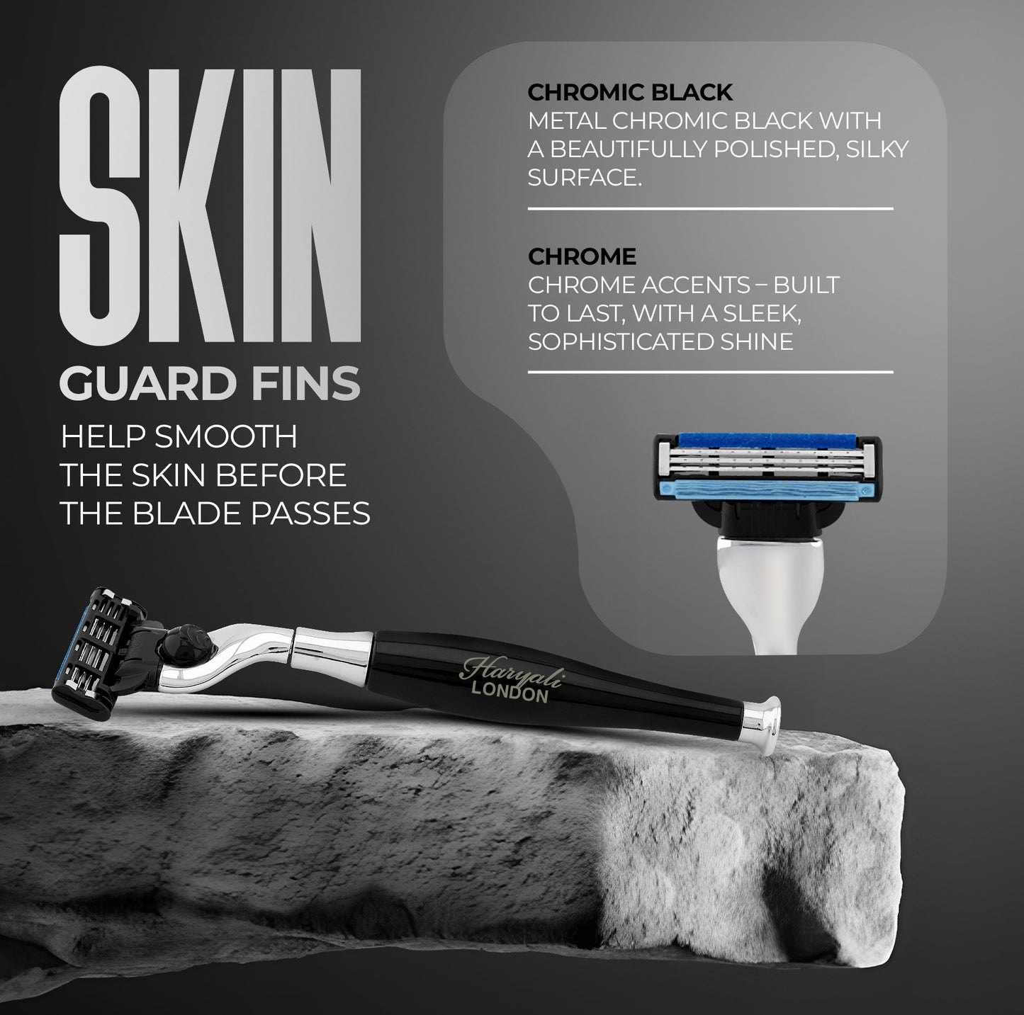 Haryali's Tandoori 3 Edge Shaving Razor Black Color