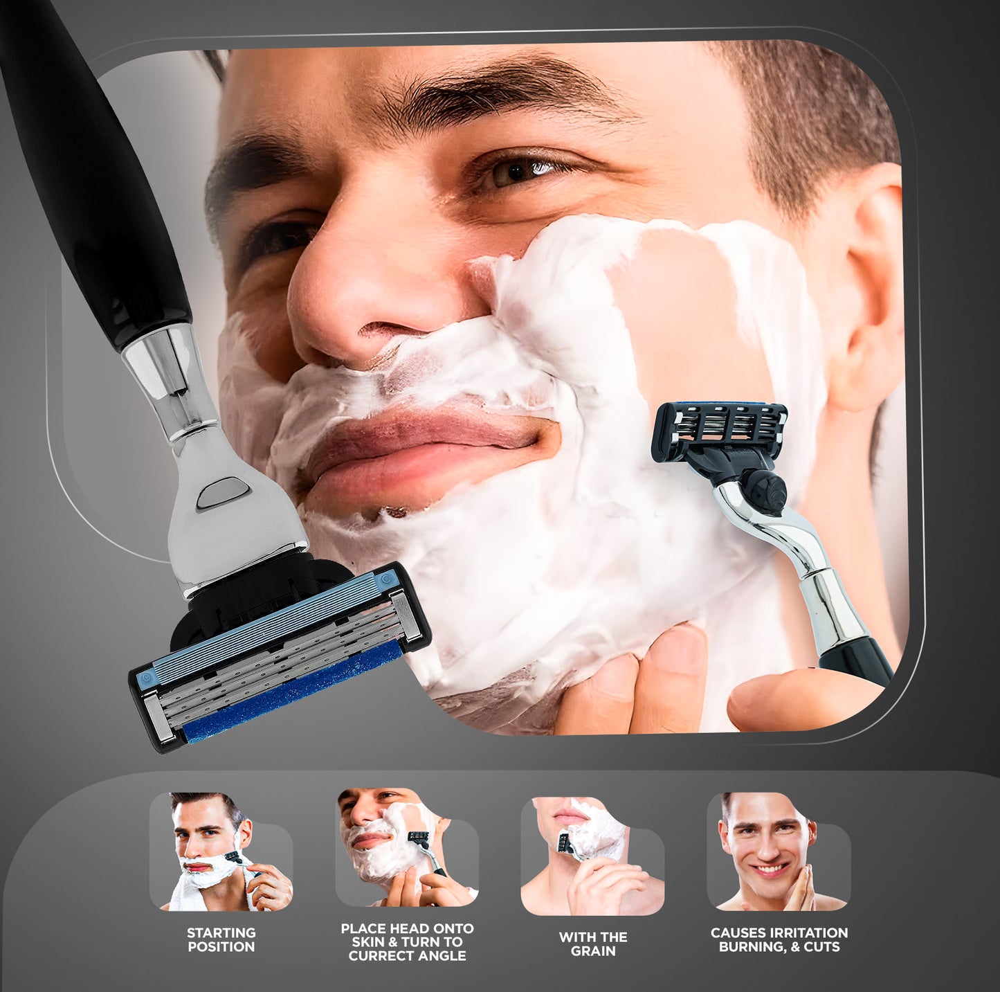 Haryali's Tandoori 3 Edge Shaving Razor Black Color