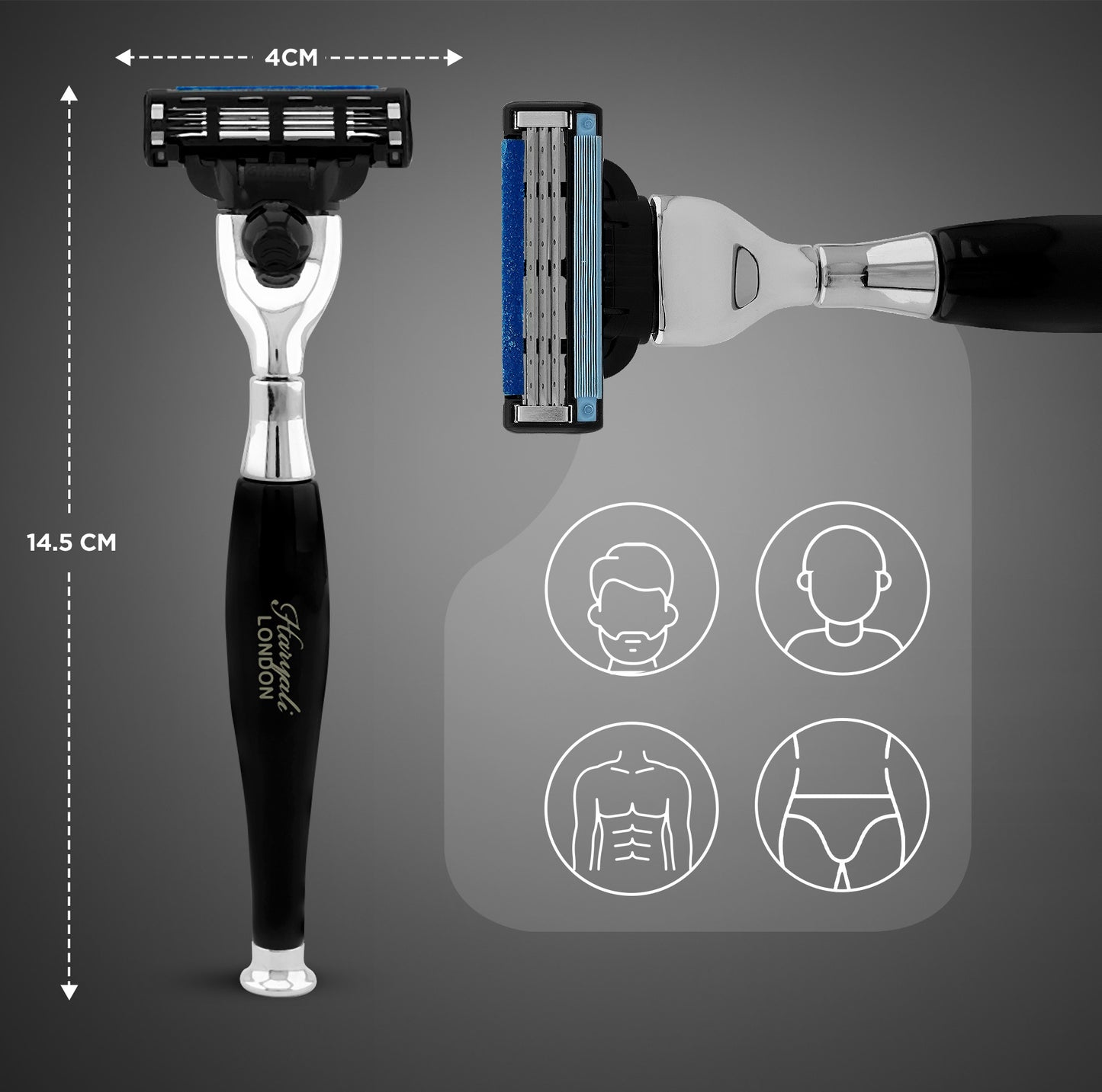 Haryali's Tandoori 3 Edge Shaving Razor Black Color