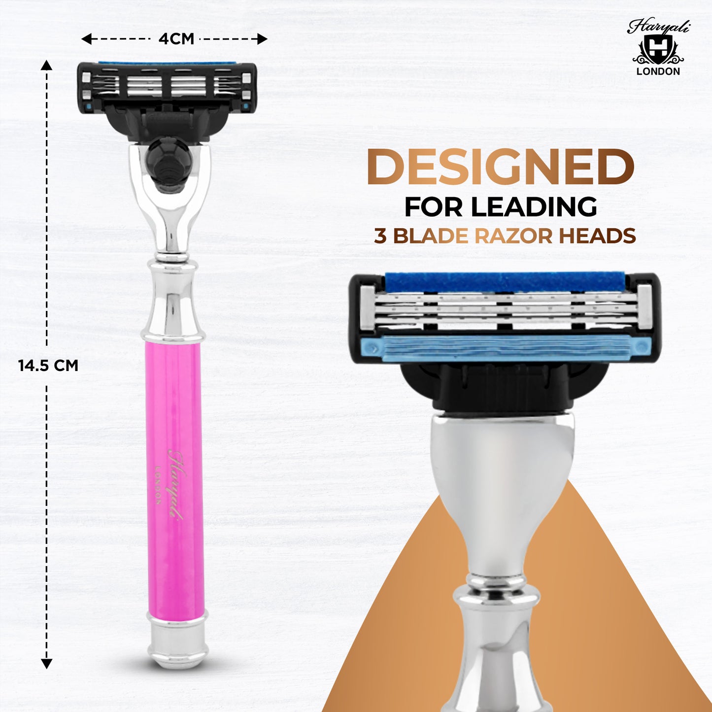 Haryali's Round 3 Edge Shaving Razor - Pink
