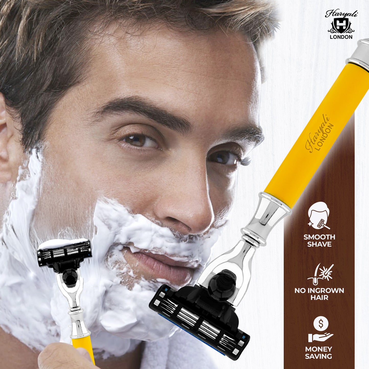 Haryali's Round 3 Edge Shaving Razor - Yellow
