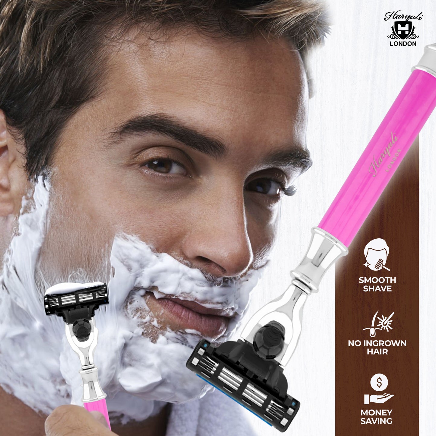Haryali's Round 3 Edge Shaving Razor - Pink