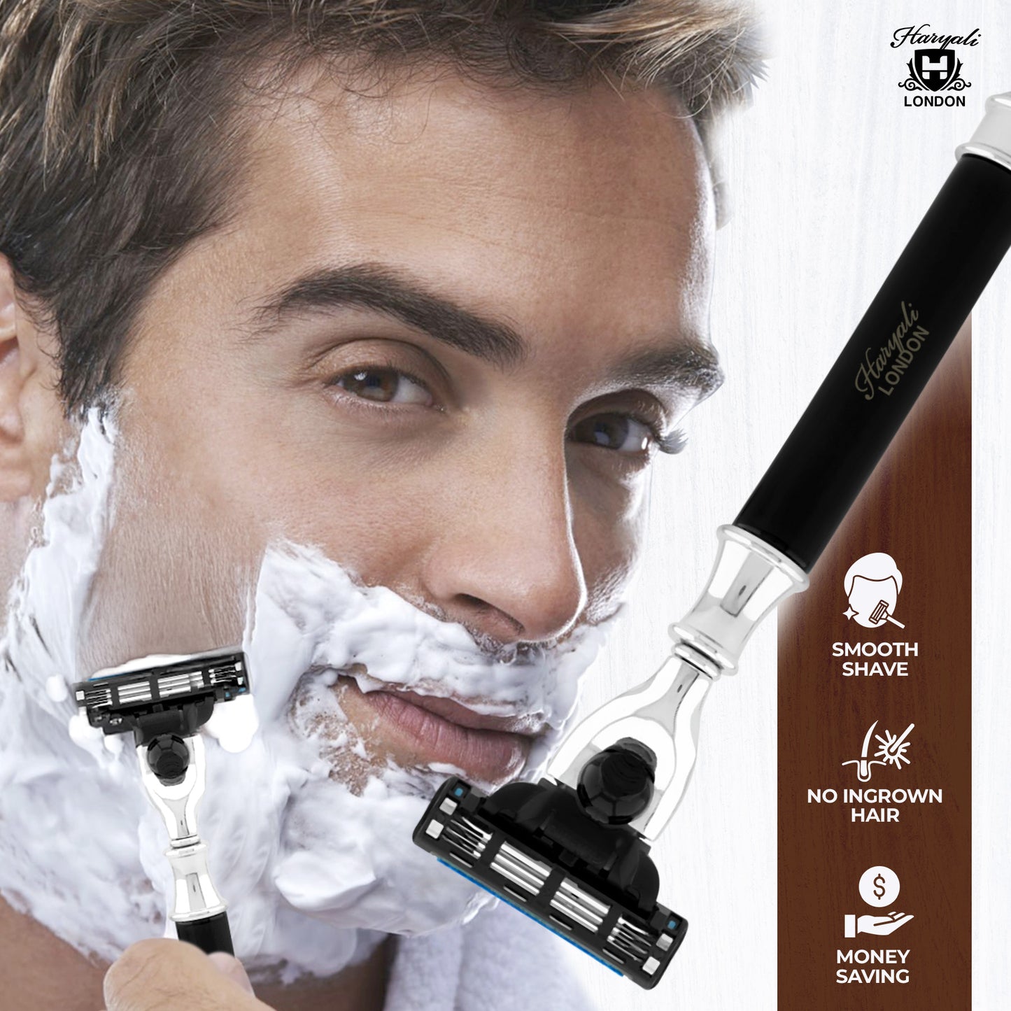 Haryali's Round 3 Edge Shaving Razor - Black