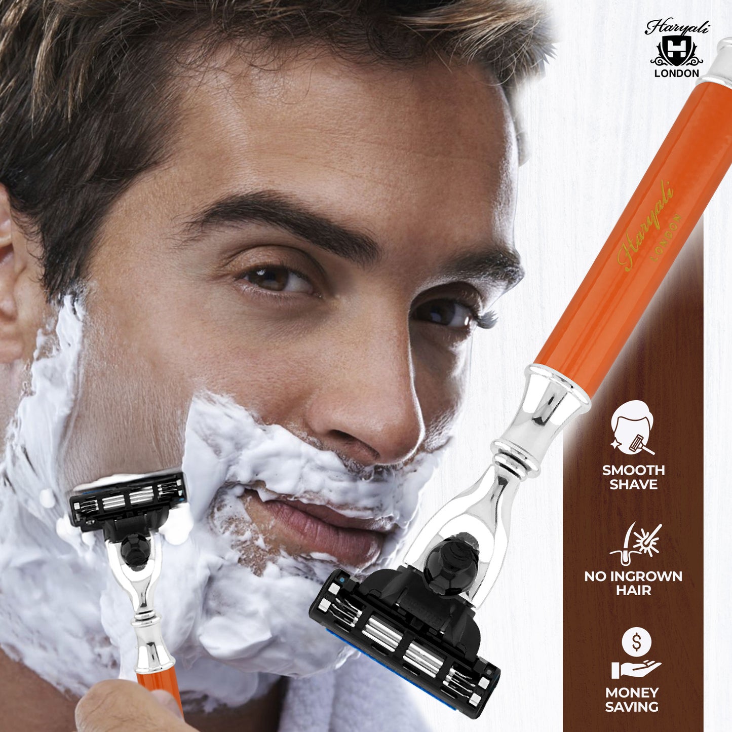 Haryali's Round 3 Edge Shaving Razor - Orange