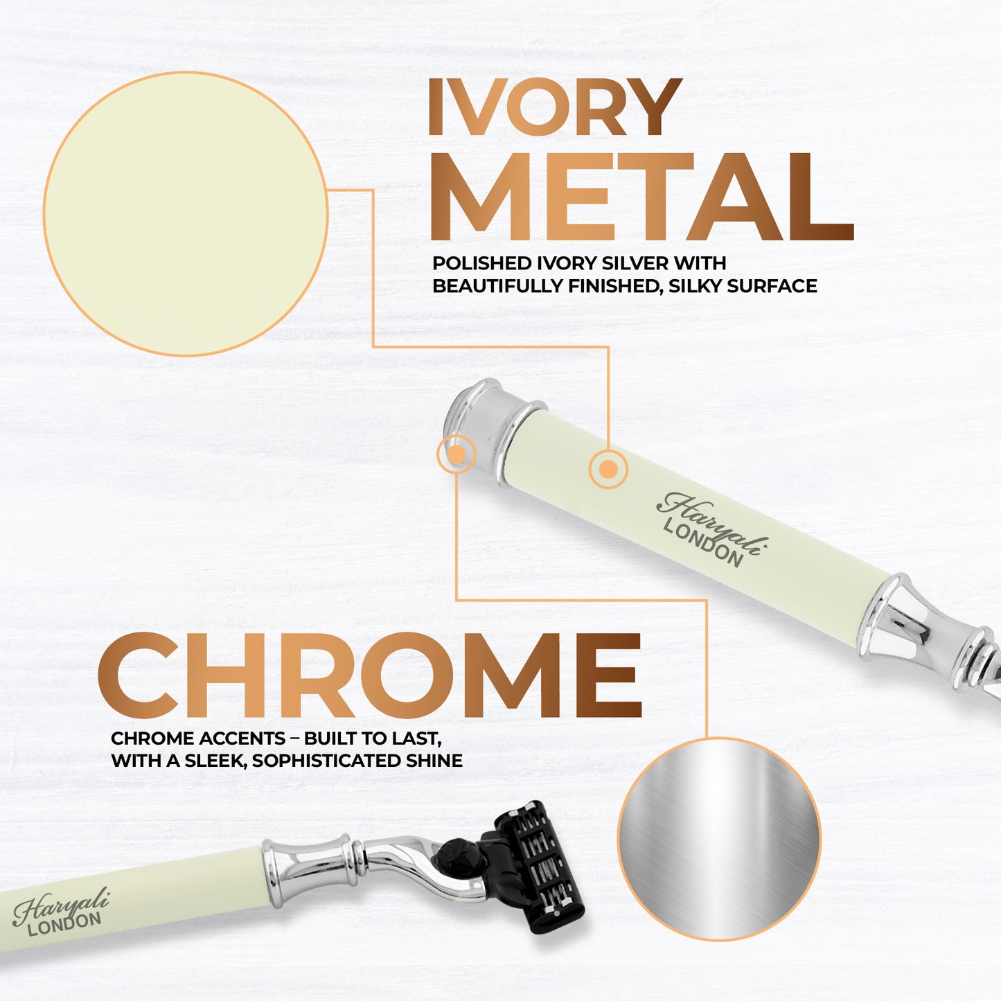 Haryali's Round 3 Edge Shaving Razor Ivory Color