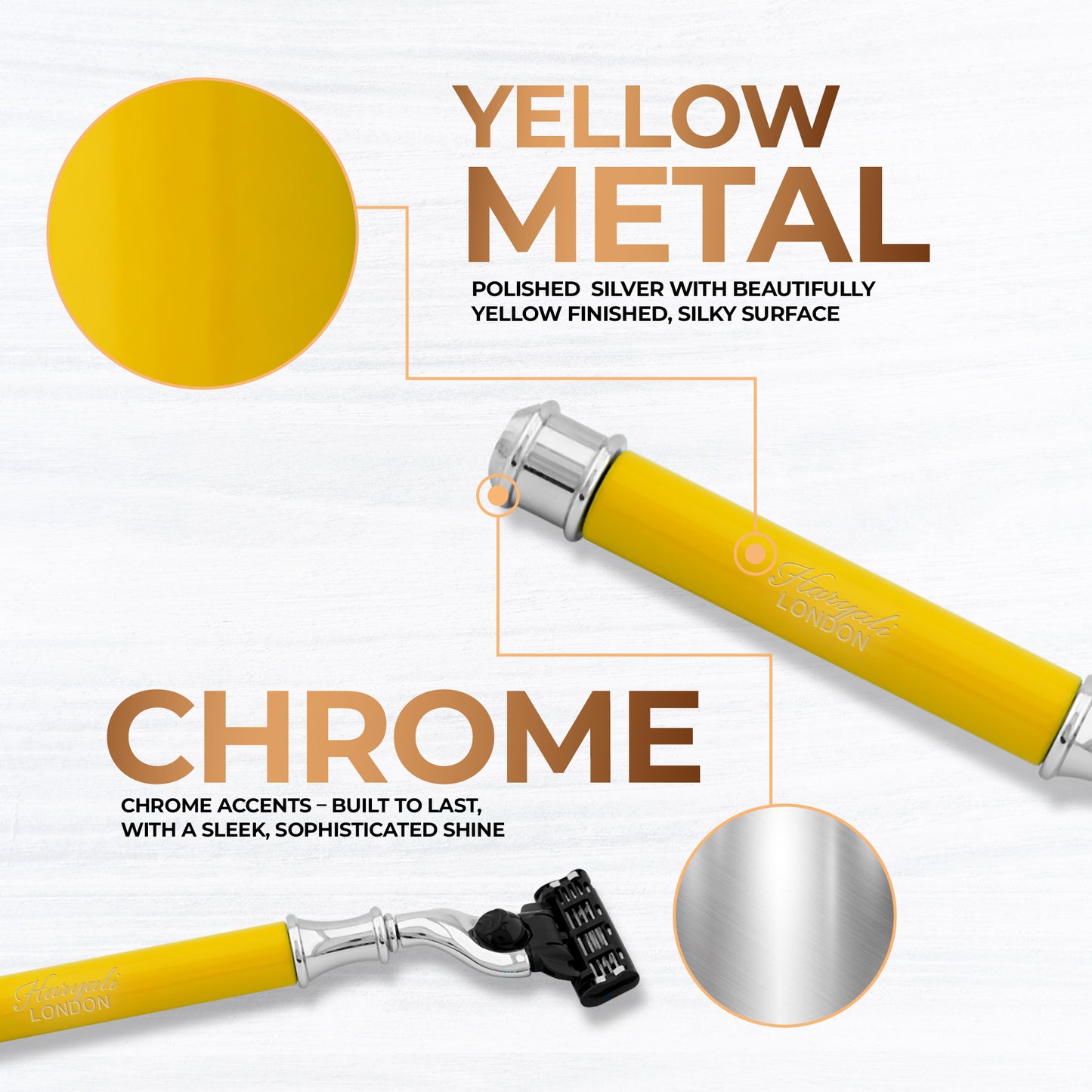 Haryali's Round 3 Edge Shaving Razor - Yellow
