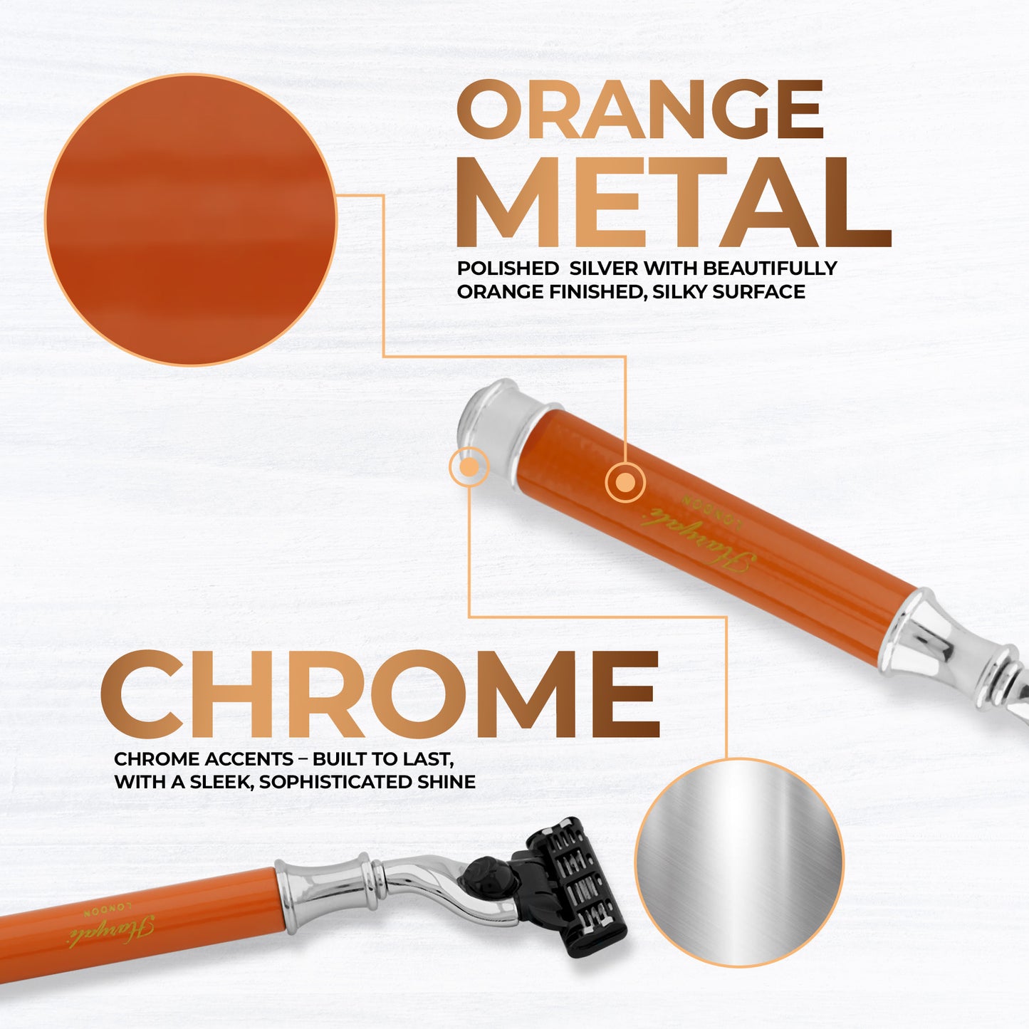 Haryali's Round 3 Edge Shaving Razor - Orange