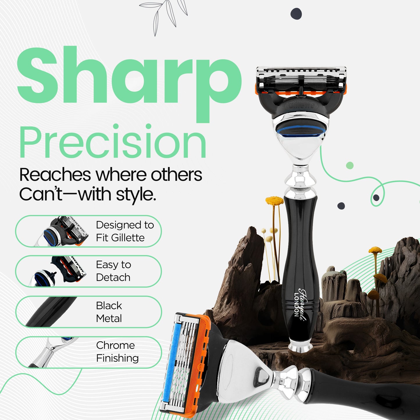 Haryali's Apex 5 Edge Shaving Razor - Black
