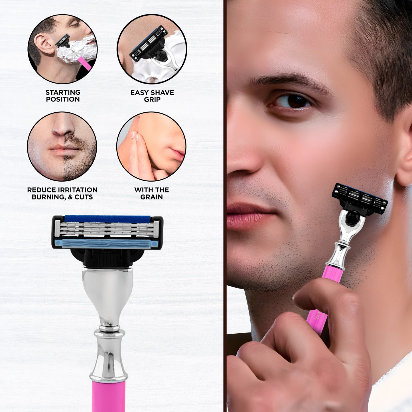 Haryali's Round 3 Edge Shaving Razor - Pink