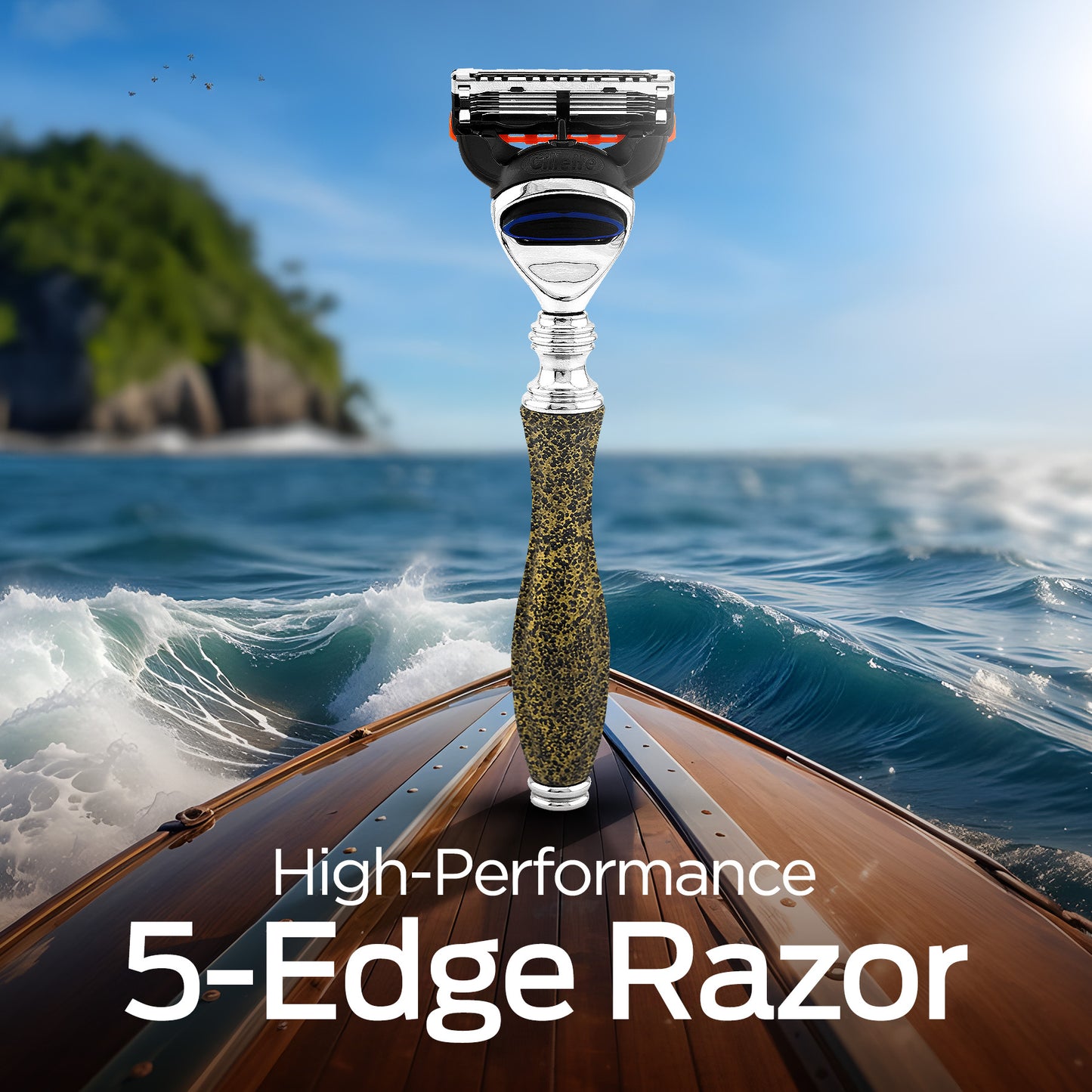 Antique 5 Edge Shaving Razor Gold