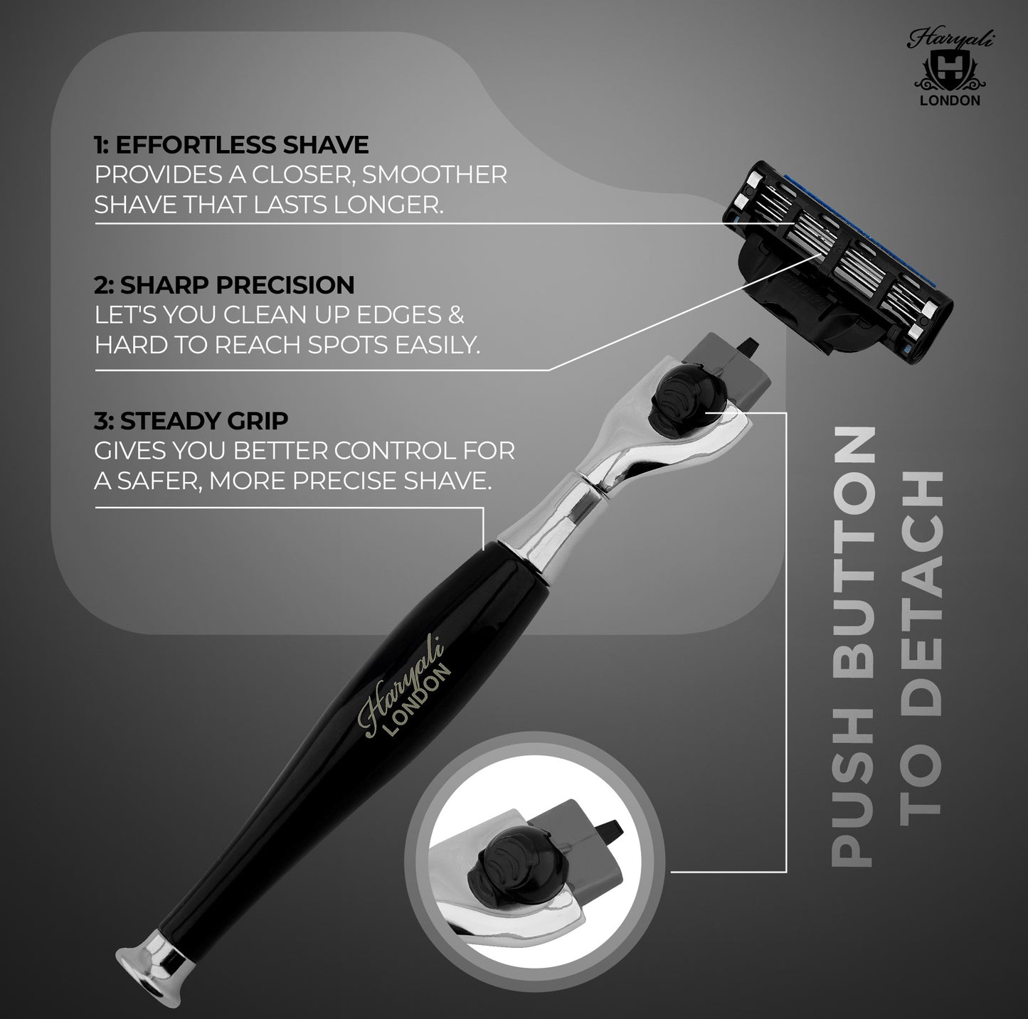 Haryali's Tandoori 3 Edge Shaving Razor Black Color