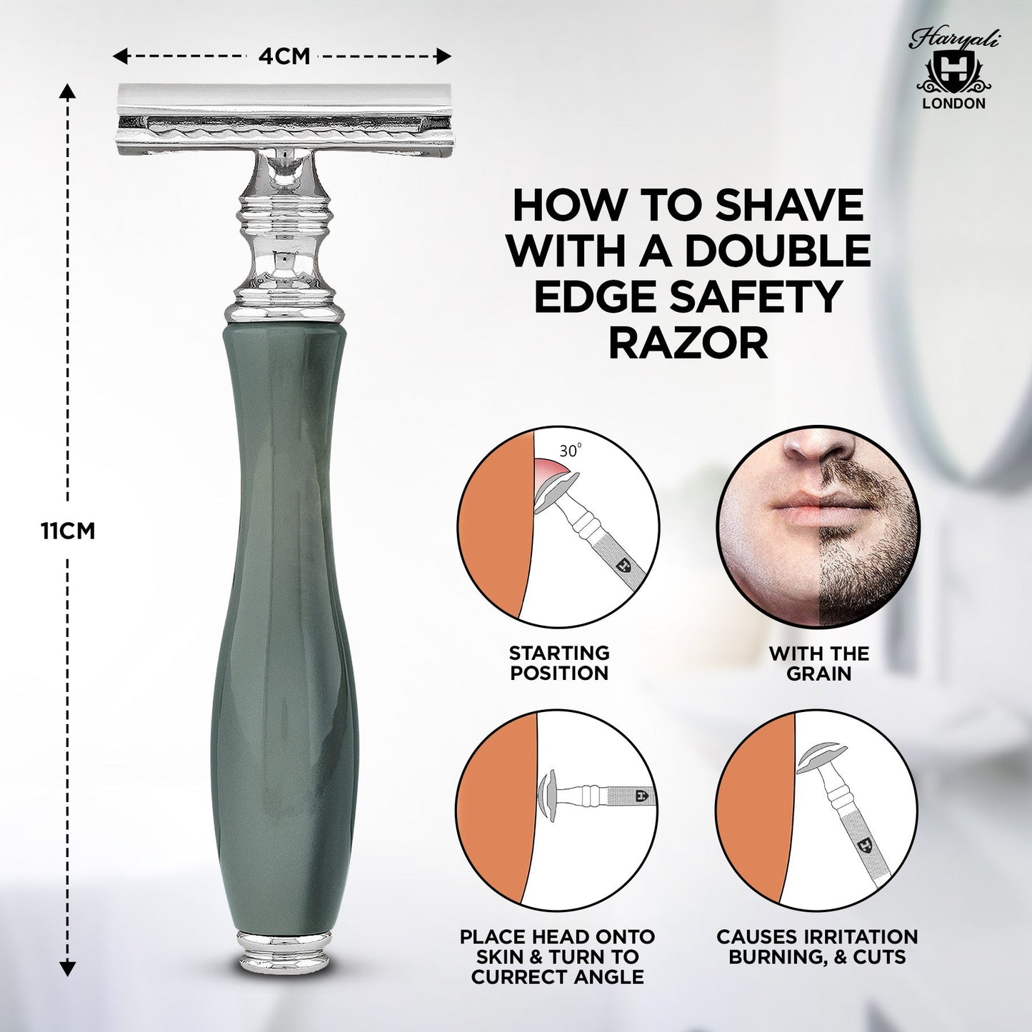 Haryali's Double Edge Safety Razor - Blue