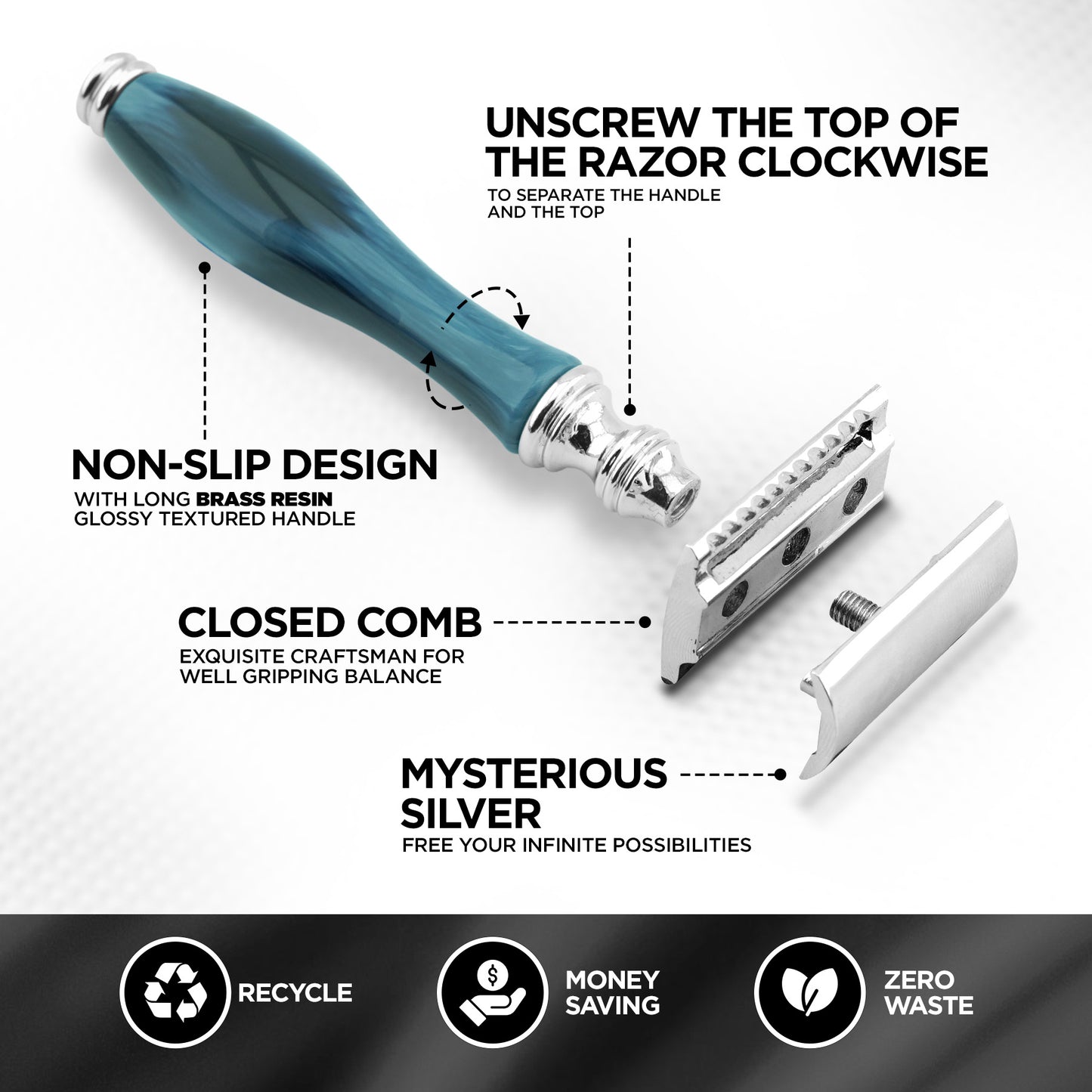 Double Edge Razor Navy Blue