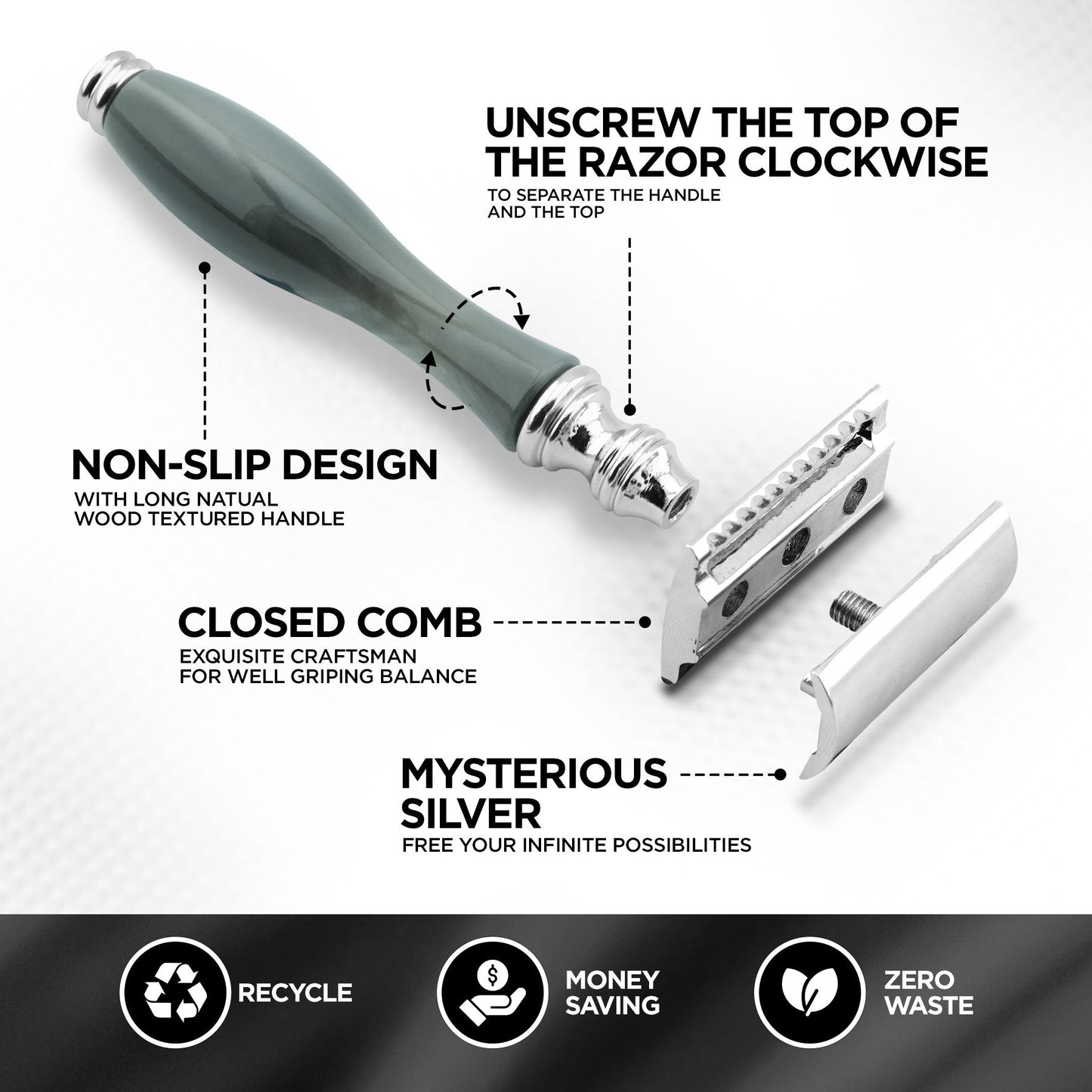 Haryali's Double Edge Safety Razor - Blue