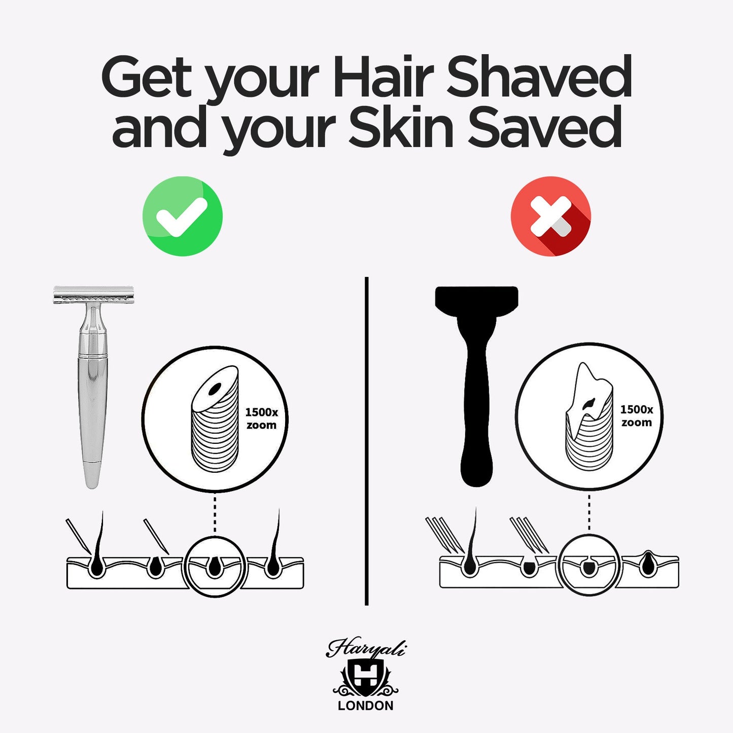 Double Edge Razor Stainless Steel Tapered