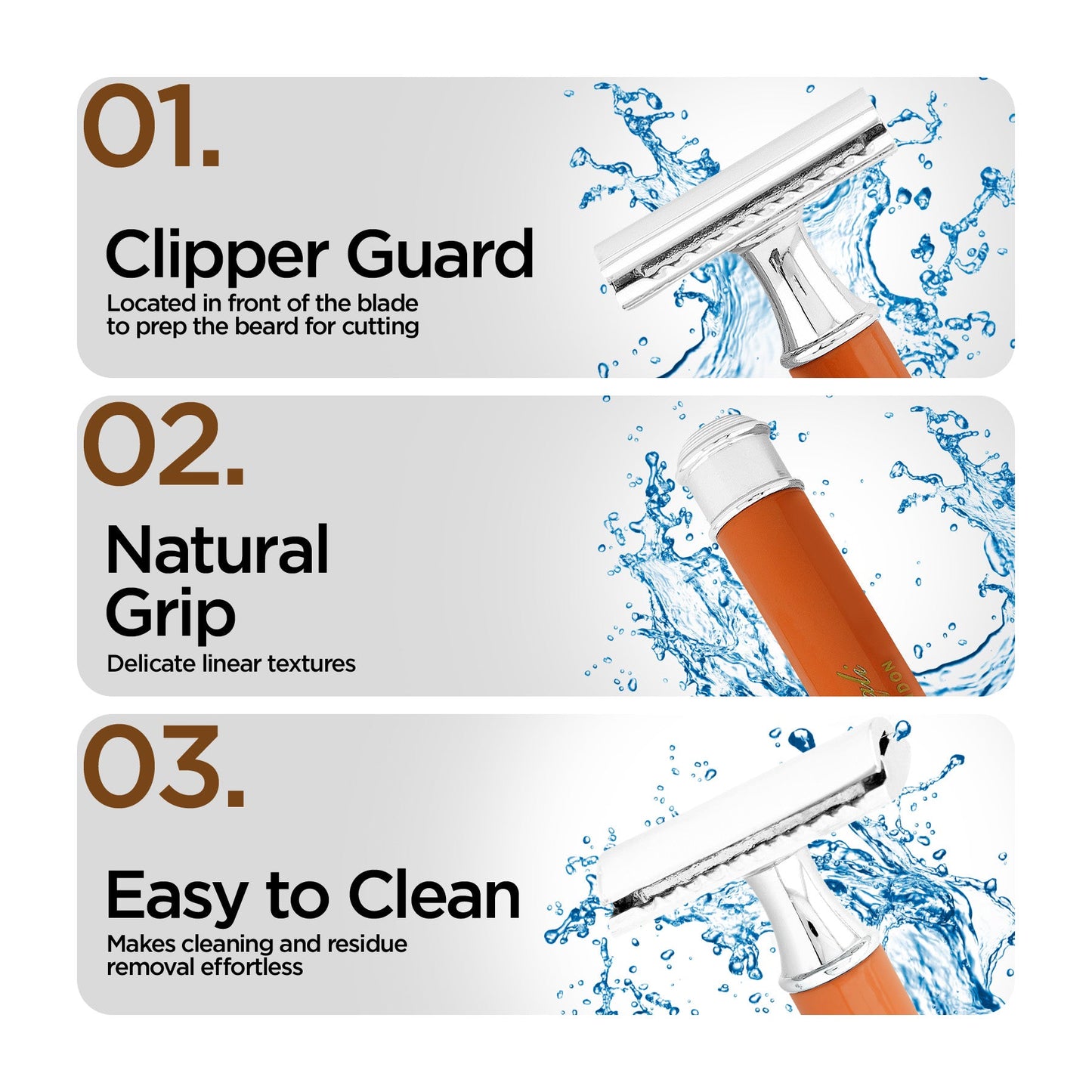 Round Double Edge Razor Orange