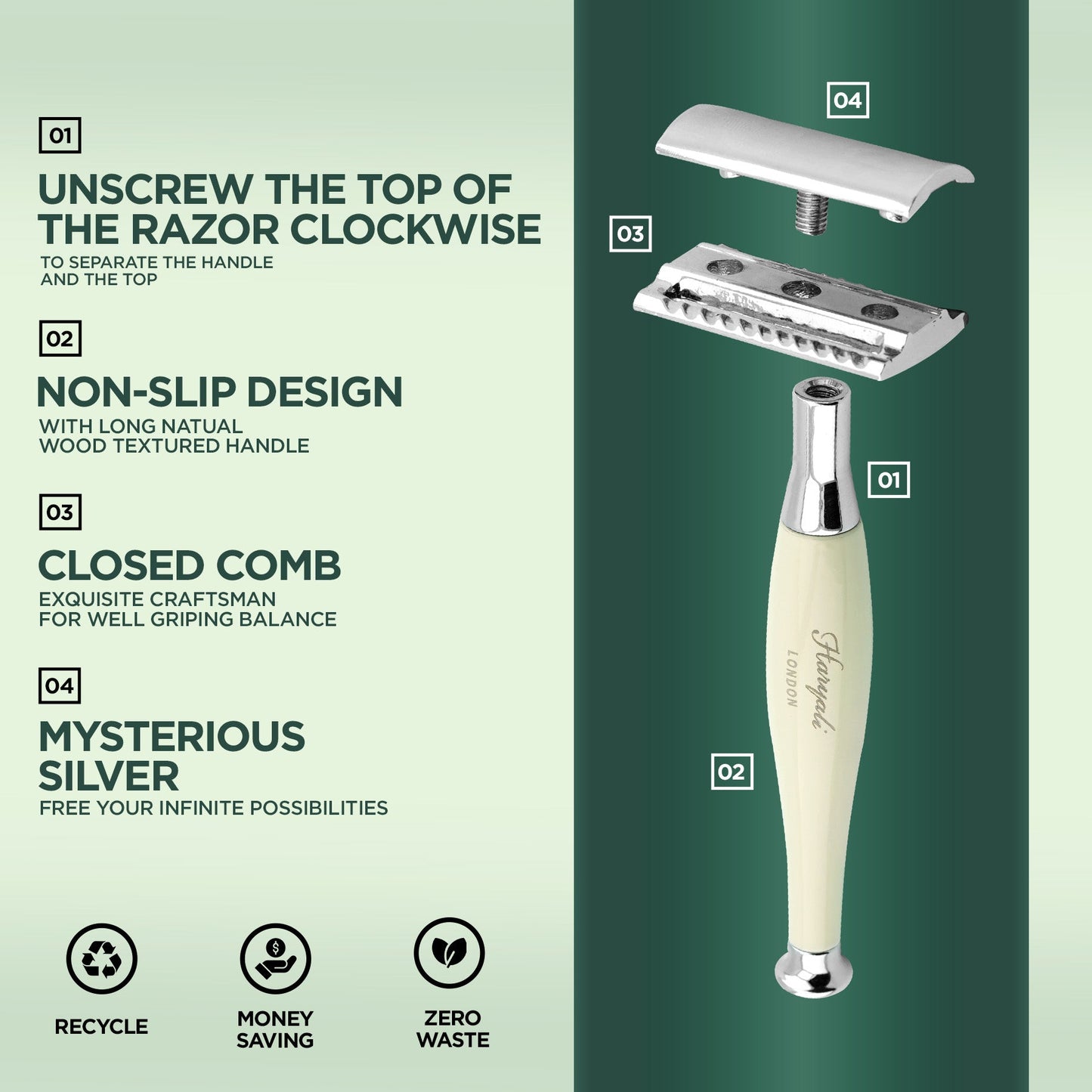 Elegant tandoori safety razor for precise shaving