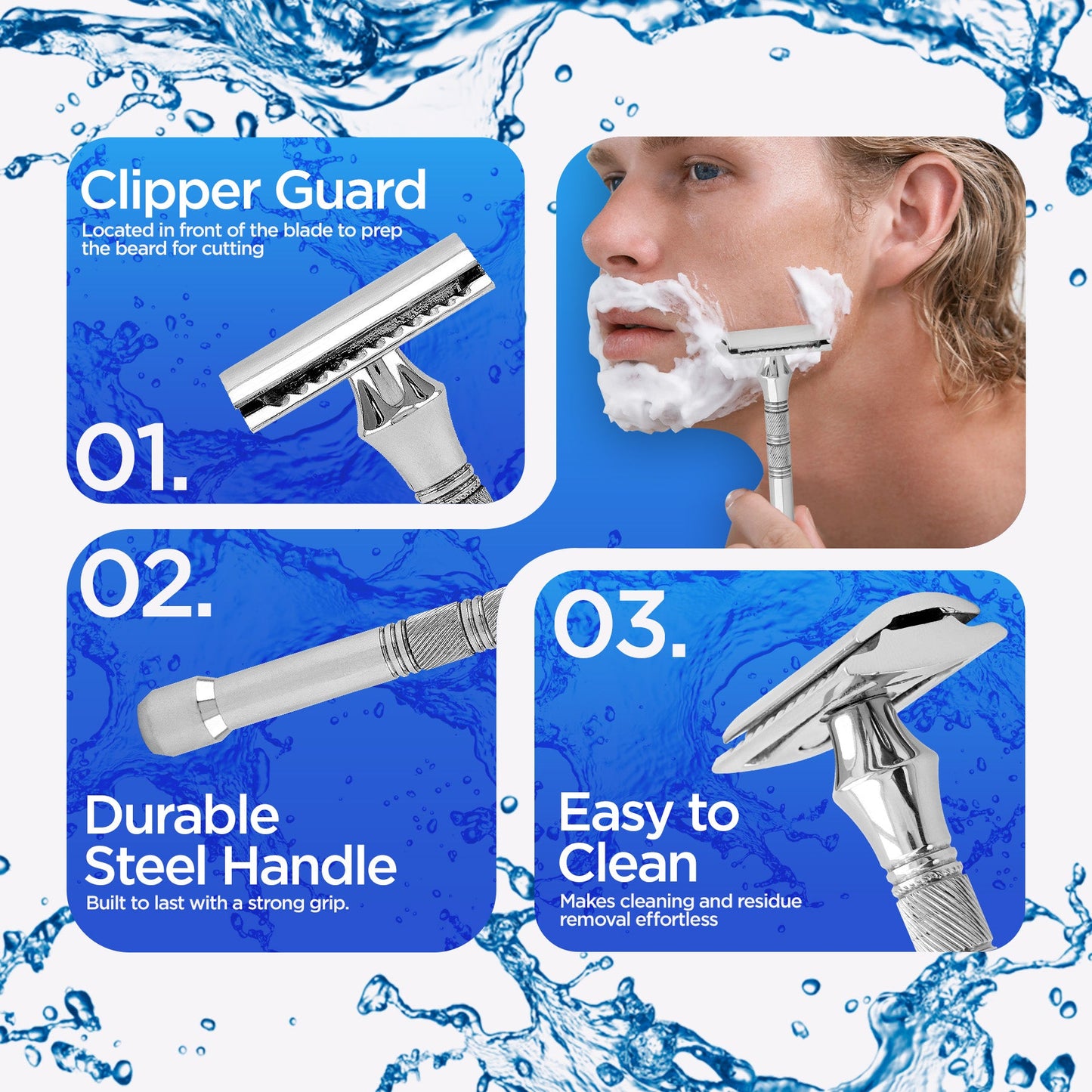 Haryali razor with non-slip grip