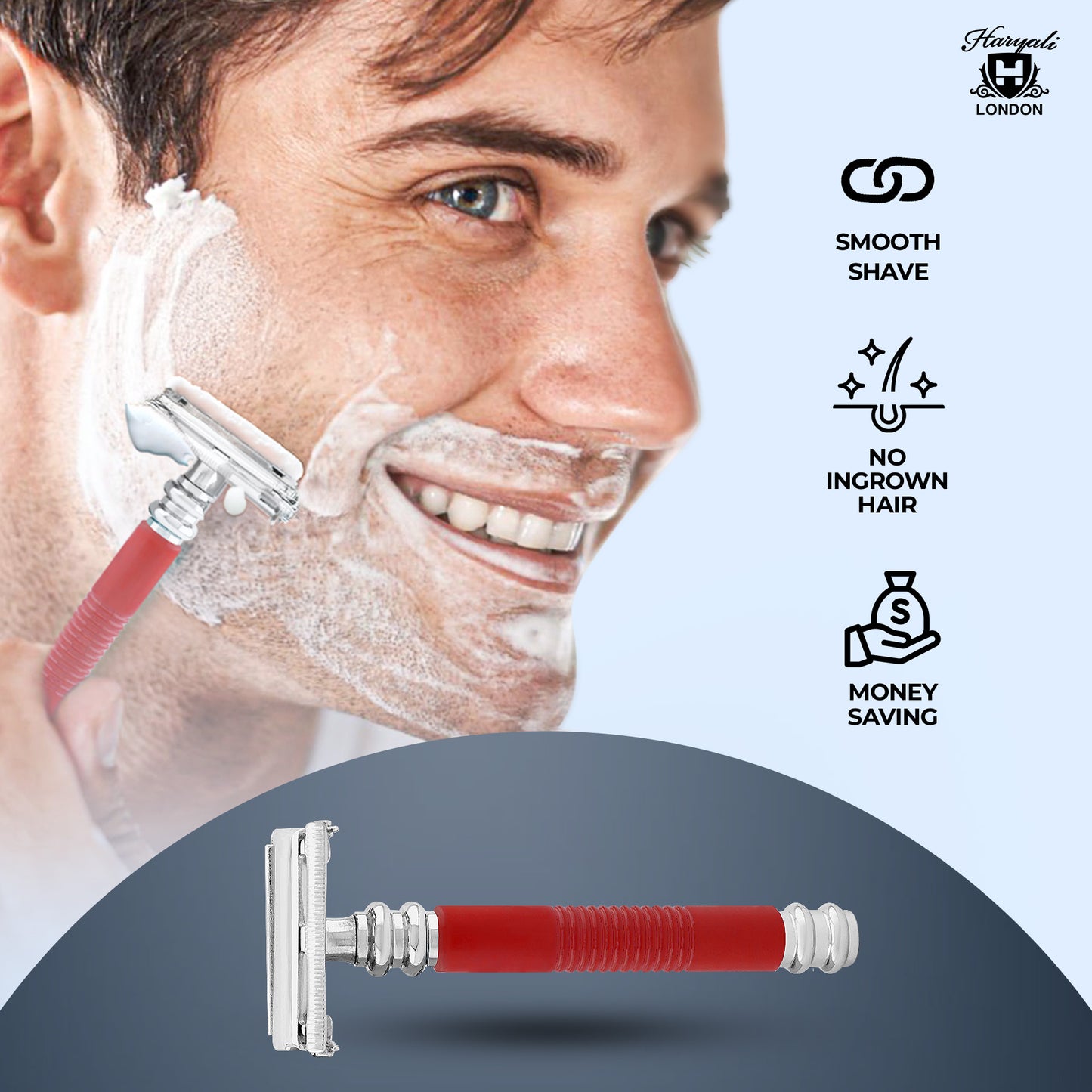 Haryali red butterfly safety razor for wet shave