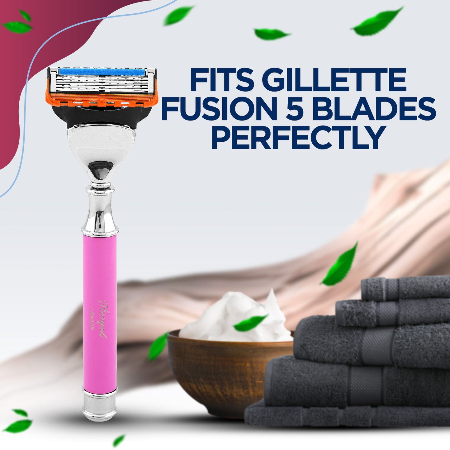 Haryali’s pink round 5 edge shaving razor for smooth wet shave