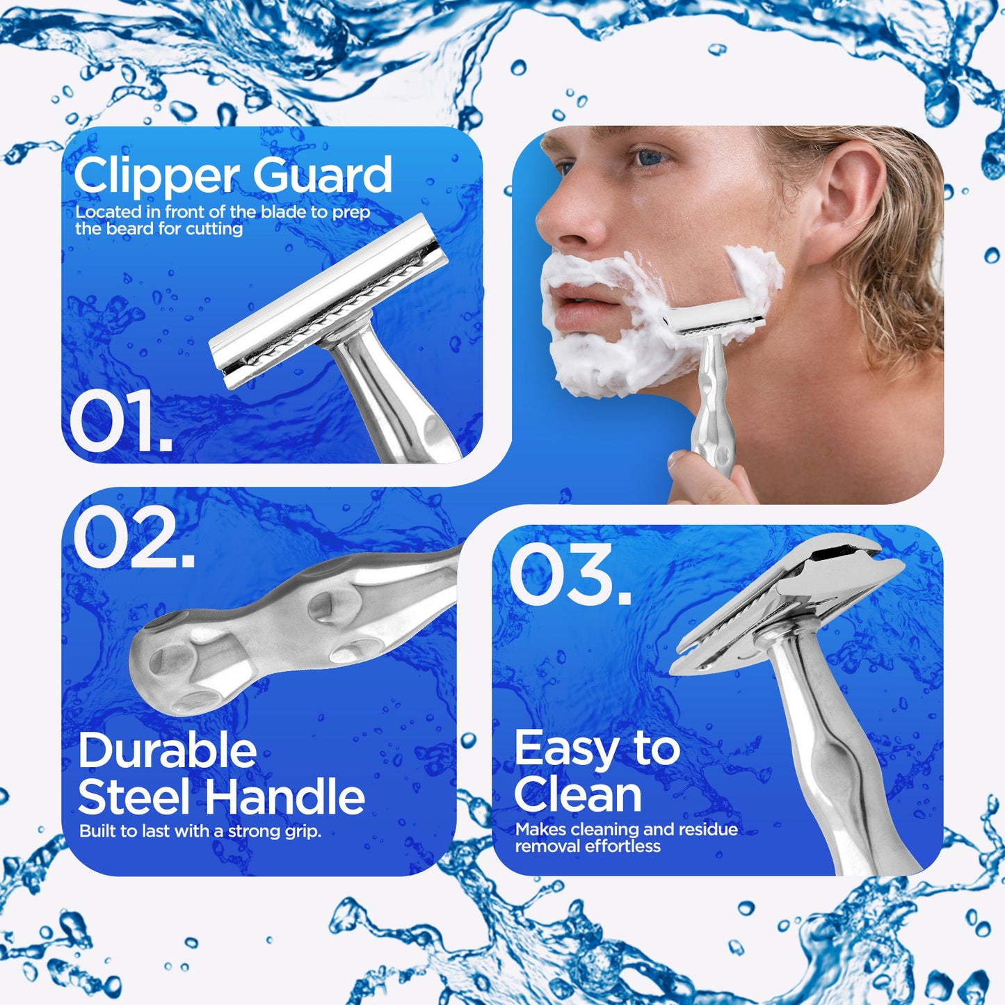 Non-slip vase shape safety razor