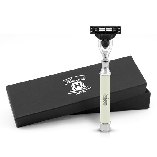 Haryali's Round 3 Edge Shaving Razor Ivory Color
