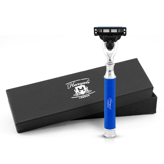 Haryali's Round 3 Edge Shaving Razor - Blue