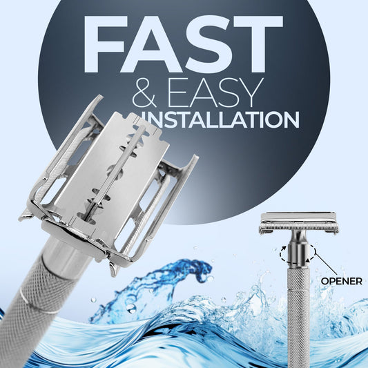 Butterfly Safety Razor Banded Steel Handle