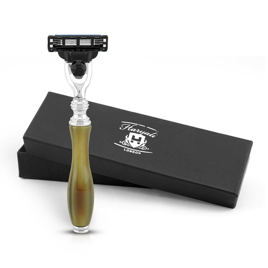 Haryali's 3 Edge Shaving Razor - Buffalo Horn Imitation