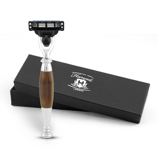 Tandoori 3 Edge Shaving Razor - Buffalo Horn Imitation