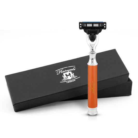 Haryali's Round 3 Edge Shaving Razor - Orange