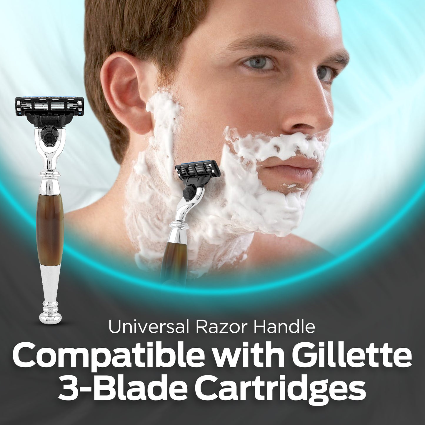 Tandoori 3 Edge Shaving Razor - Buffalo Horn Imitation