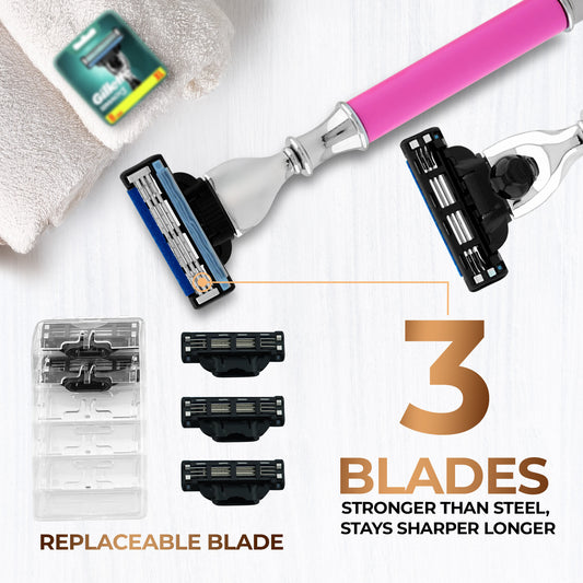 Haryali's Round 3 Edge Shaving Razor - Pink