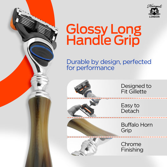 Haryali's 5 Edge Shaving Razor - Buffalo Horn Imitation