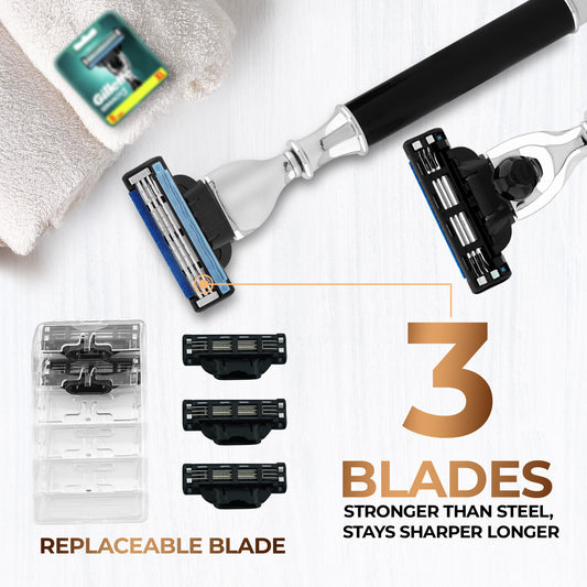Haryali's Round 3 Edge Shaving Razor - Black