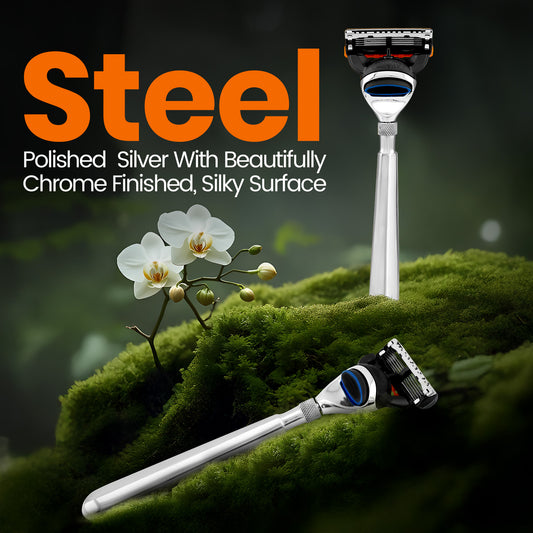Haryali's Elegant 5 Edge Shaving Razor - Steel Handle