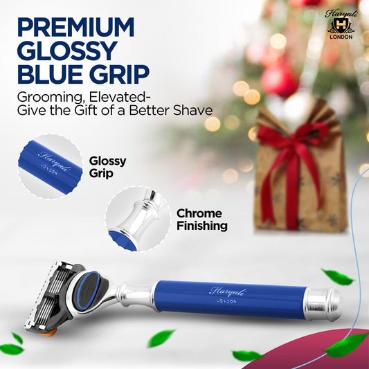 Haryali's Round 5 Edge Shaving Razor - Blue