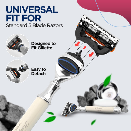 Haryali's Round 5 Edge Shaving Razor - Ivory