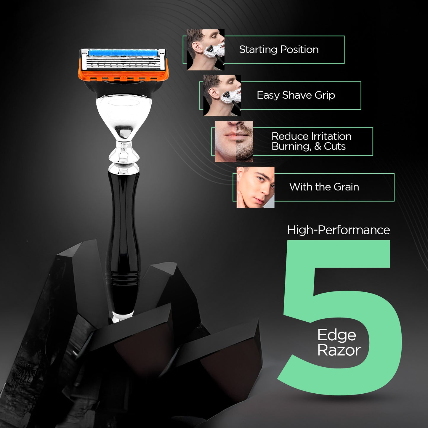 Haryali's Apex 5 Edge Shaving Razor - Black