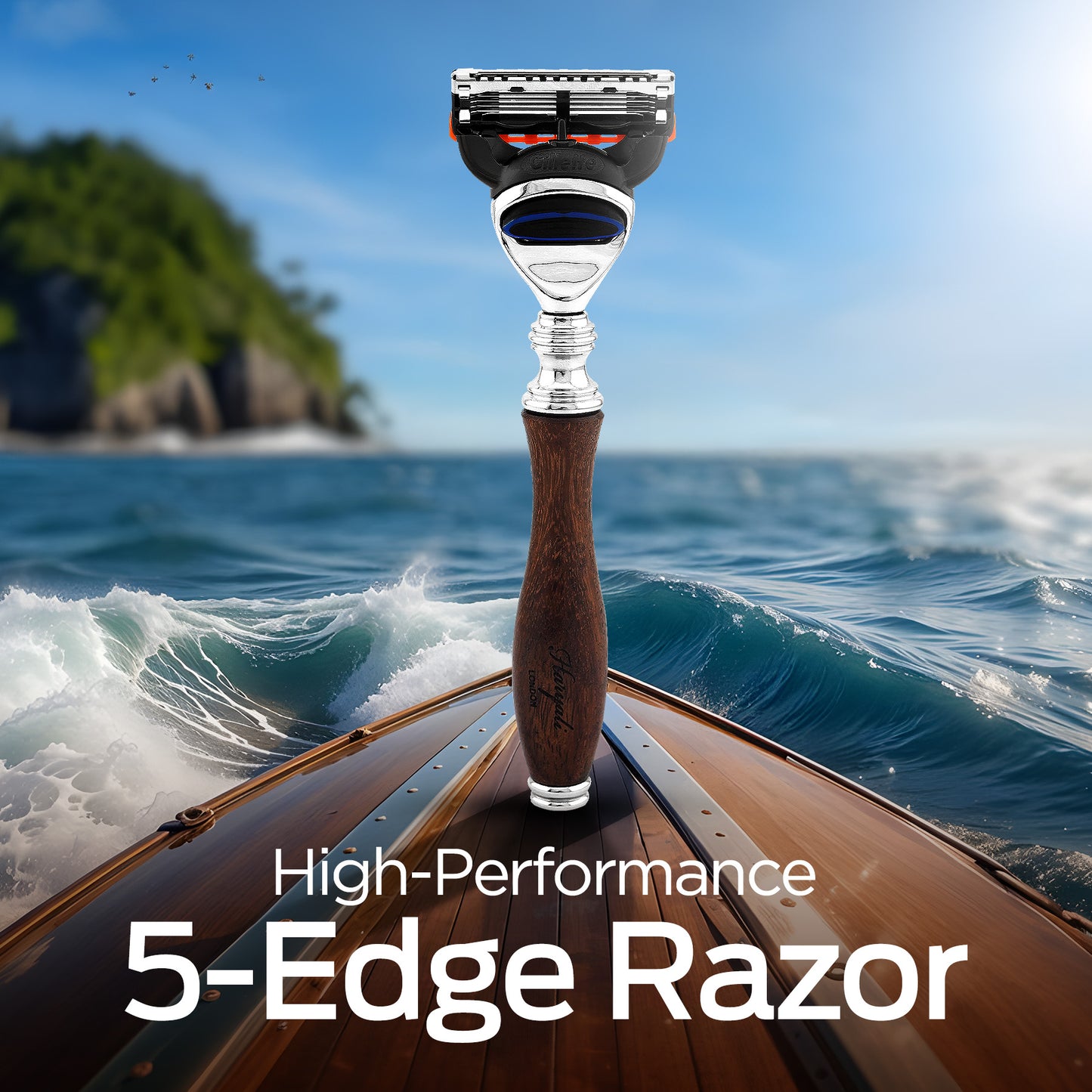 Wooden 5 Edge Shaving Razor
