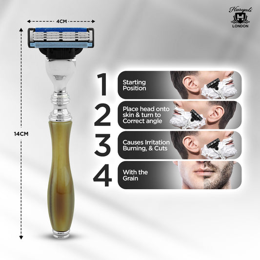 Haryali's 3 Edge Shaving Razor - Buffalo Horn Imitation