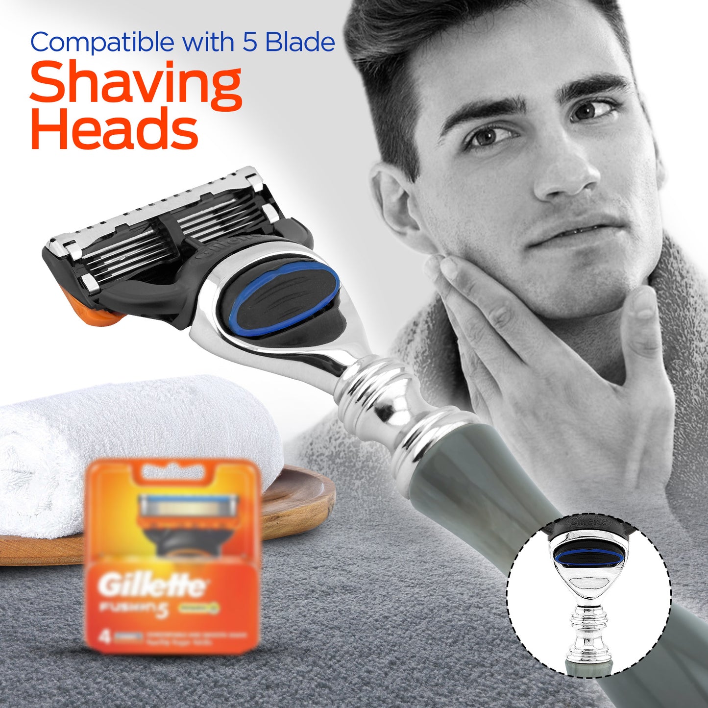 5 Edge Shaving Razor Grey
