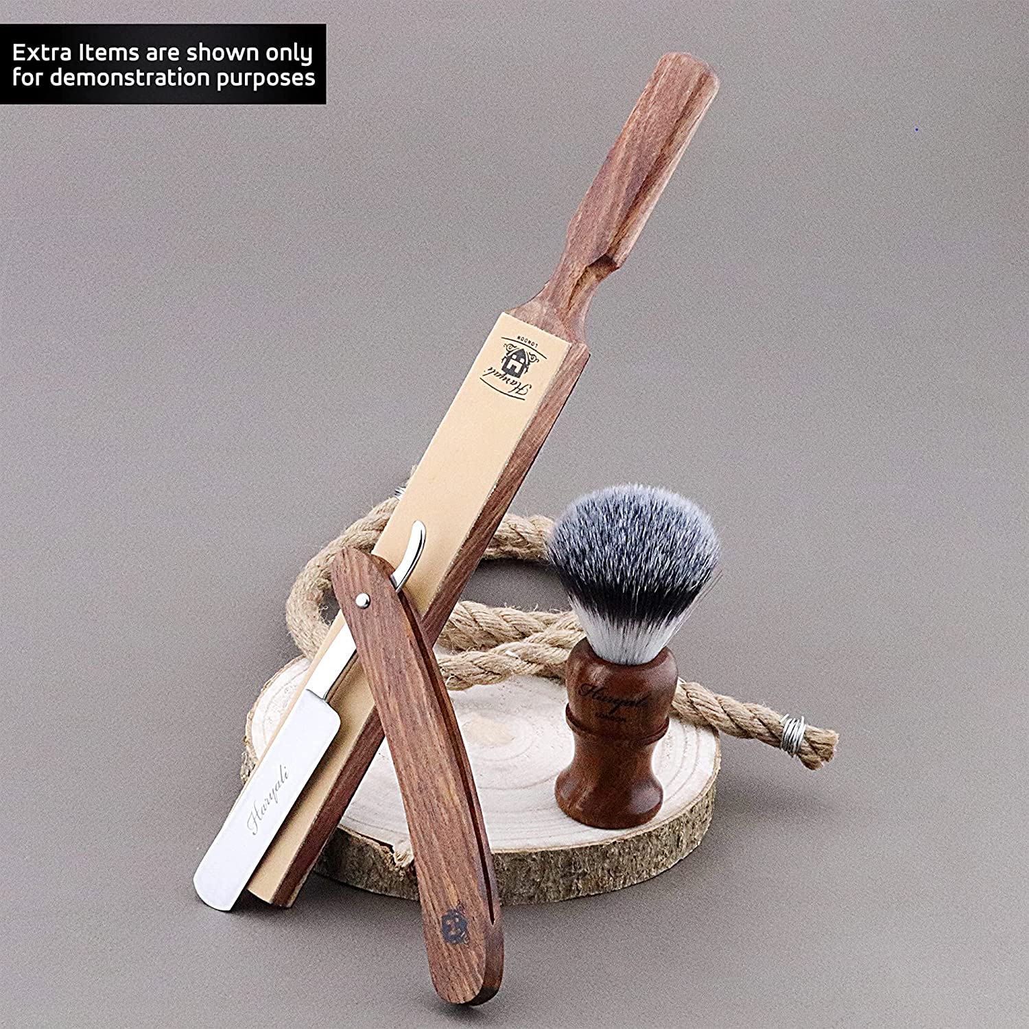 Two Sided Wood Handle Stick Strop for Sharping All Kind of Blades & Razors - HARYALI LONDON