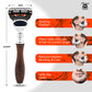 Close comb wooden razor reduces irritation and razor burns