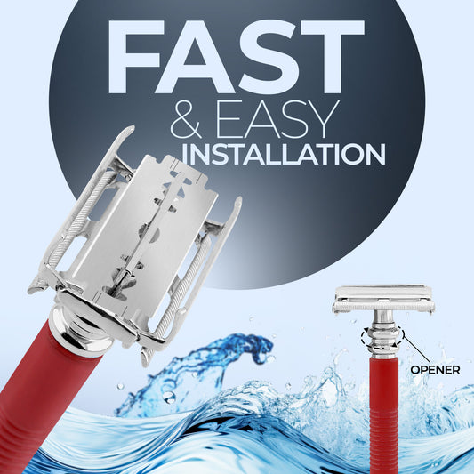 Double edge safety razor in red finish BT3BSR