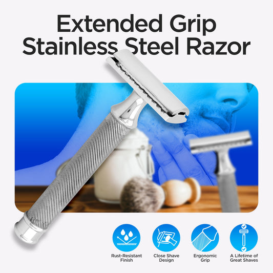 Haryali London double edge razor with textured handle

