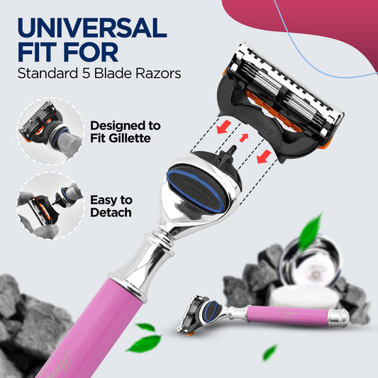 Razor for sensitive skin with 5 blades and reduced irritation