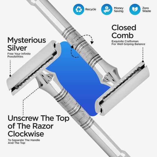 Safety razor with grip pad handle

