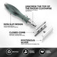 Shaving razor with features highlighted on a white background